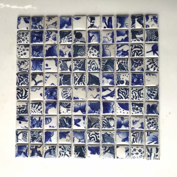 Chinese Blue White Porcelain Tile Backsplash Kitchen Pcmt197 Etsy