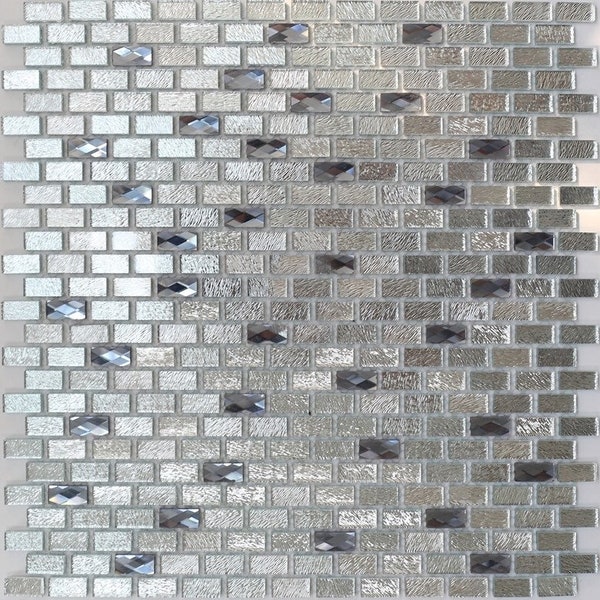 Brick silver gray glass mosaic tile backsplash JMFGT049 diamond mirror crystal glass mosaic bathroom wall tile