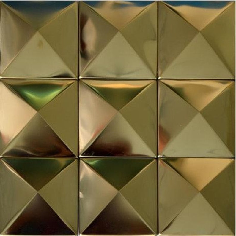 Gold Metal Mosaic Wall Tile SMMT007 Golden Stainless Steel - Etsy