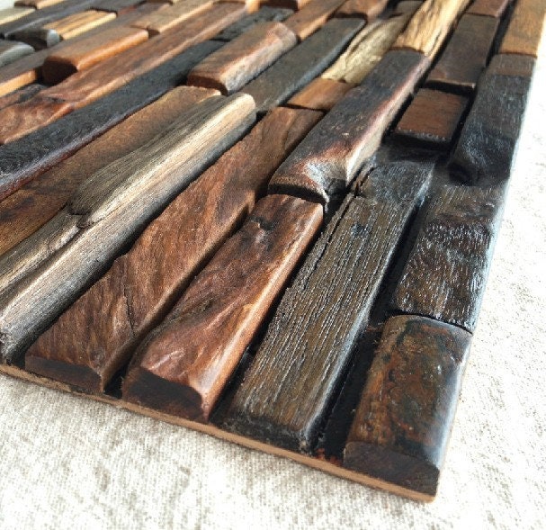Ancient Boat Wood Mosaic Tile Rustic Wood Wall Tiles NWMT009 Kitchen ...