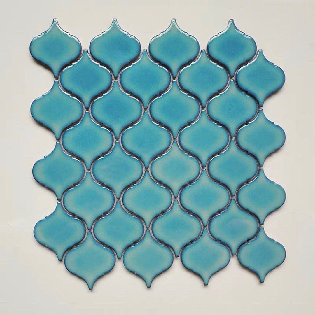 Lake Blue Green Ceramic Lantern Mosaic Kitchen Backsplash Tiles Lantern