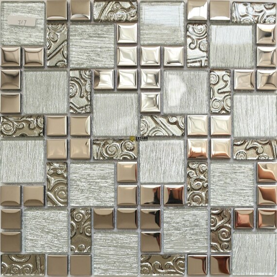 crystal white glass backsplash