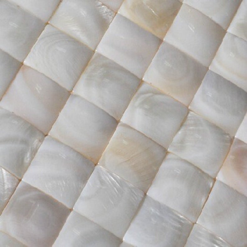 Handmade White Moher of Pearl Mosaic MOP023 3D Sea Shell Kitchen Bathroom Decor Tiles image 2