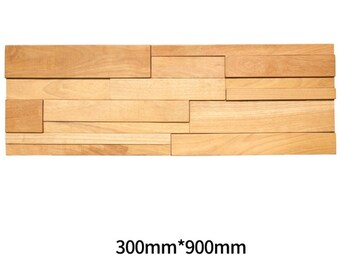 4 PCS Brick Interlocking Wooden Wall Backsplash 3D Pattern Panel Solid Wood Mosaic Tiles DQ029