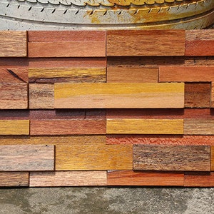 6 PCS Natural Wood Mosaic Wall Backsplash Tile 3D Ancient Boat Wooden Pattern Panel DQ108