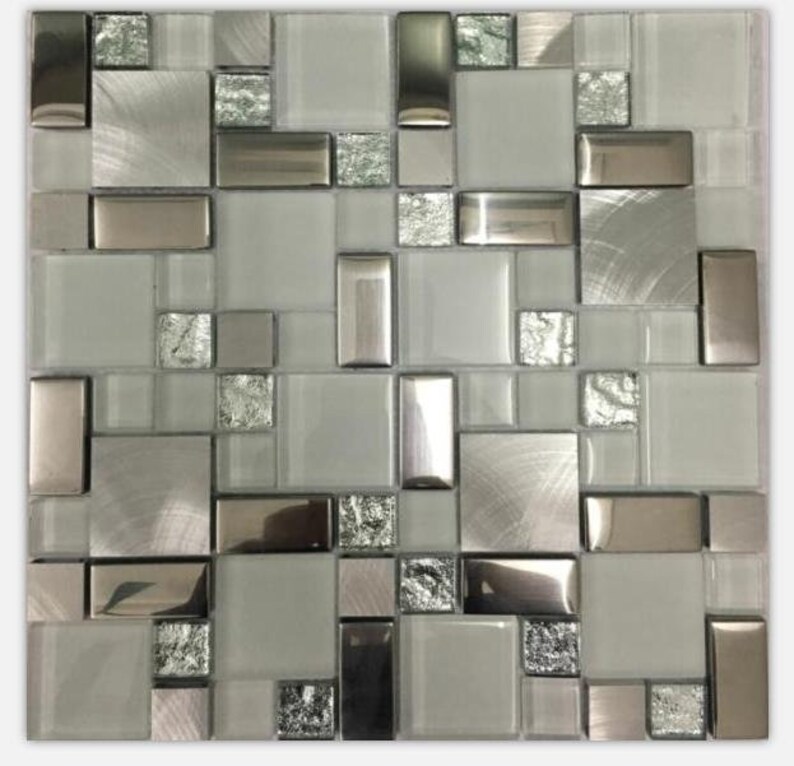 crystal white glass backsplash