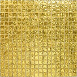 15mm Gold Foil Glass Mosaic For Kitchen Backsplash Bathroom Glass Wall Tile JMFGT2037