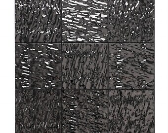 3D Wavy Black Metal Stainless Steel Mosaic Kitchen Backsplash Bathroom Wall Tile SMMT2435