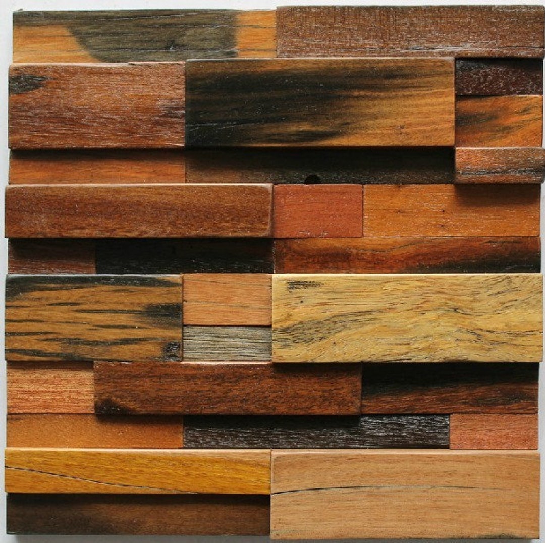 Natural Wood Mosaic Tile Rustic Wood Wall Tiles NWMT005 Kitchen Mosaic
