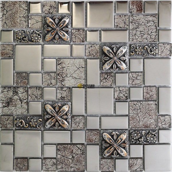 Crystal beige glass mosaic kitchen backsplash tile JMFGT014 glass resin mosaic silver bathroom glass wall tile