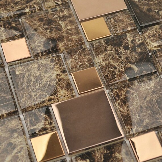 Gold Metal Stainless Steel Tile Backsplash Ssmt284 Kitchen Etsy