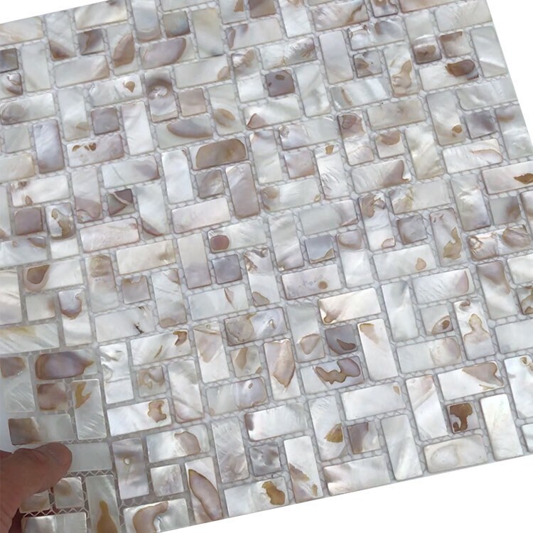 White Mother of Pearl Tile Backsplash MOP19014 Fresh Water Natural