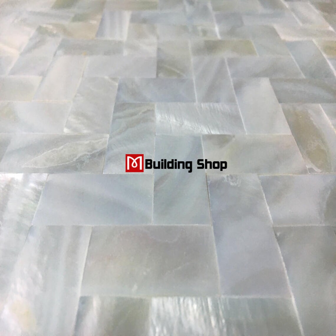 Herringbone Groutless Mother of Pearl Tiles Backsplash Sea Shell Mosaic