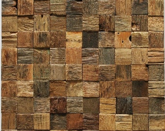 Natural wood mosaic tile rustic wood wall tiles NWMT002 kitchen backsplash wood panel 3D wood pattern tiles mosaic