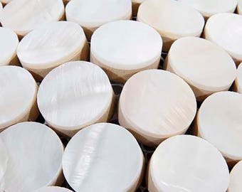 11 PCS 8mm Thickness Penny Round Freshwater Shell Mosaic White Mother Of Pearl Tile MOP130 Bathroom Seashell Wall Tiles