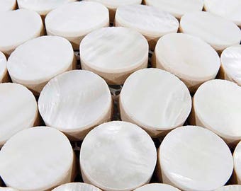 11 PCS 8mm Thickness Penny Round Natural Sea Shell Mosaic Kitchen Backsplash White Mother Of Pearl Tile Bathroom MOP134