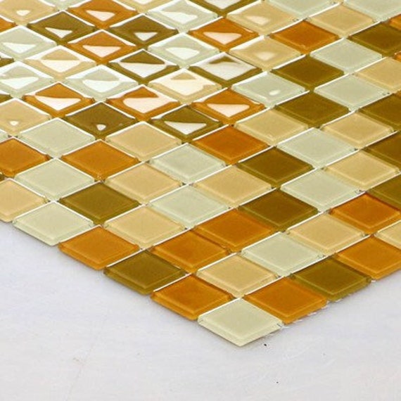 Yellow Mixture 100pcs Micro Size Glazed Mosaic Tiles 