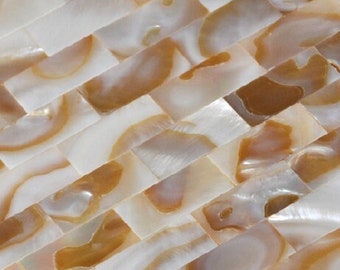 Handmade Seamless Mother of Pearl Backsplash Wall Tile MOP030 Groutless Shell Mosaic