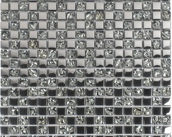 Breeze Silver Glass Mosaic Kitchen Backsplash Bathroom Shower Wall Tile CGMT09201