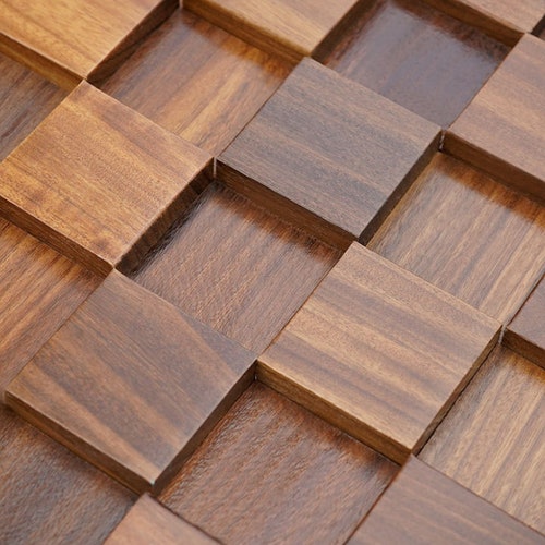 Natural Wood Mosaic Tile Rustic Wood Wall Tiles NWMT005 Etsy