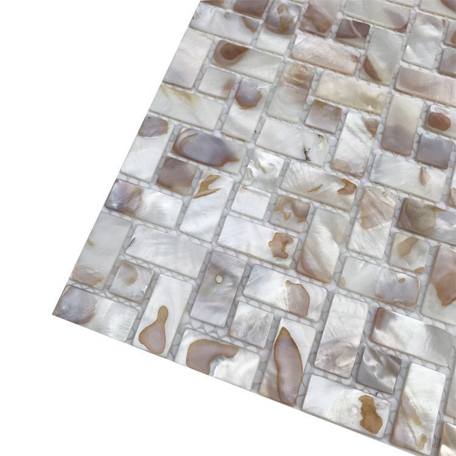 White Mother of Pearl Tile Backsplash MOP19014 Fresh Water Natural