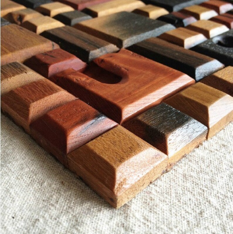 Natural Wood Mosaic Tile NWMT044 Magic Pattern Wood Mosaics Etsy