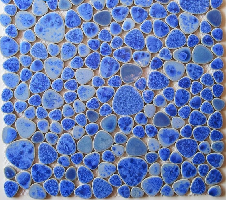 Blue Pebble Porcelain Bathroom Shower Flooring Tile PPMT008 Etsy
