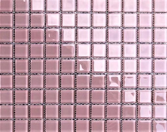 Crystal Pink Glass Mosaic Kitchen Backsplash Tile Bathroom Showeroom Wall Flooring Tiles Swimming Pool Mosaic XJMT007