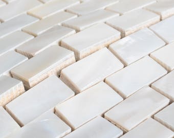 11 PCS 8mm Thickness Subway Brick White Mother Of Pearl Wall Tile Backsplash MOP129 Natural Shell Mosaic Kitchen Bathroom