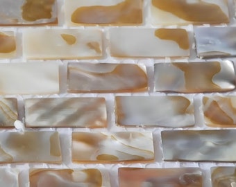 Handmade Yellow Parquet Mother of Pearl Shell Mosaic Wall Backsplash Decor Tile MOP035