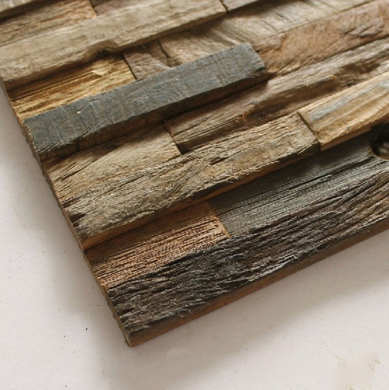 Natural Wood Mosaic Tile NWMT048 Wood Mosaics Kitchen Etsy