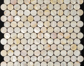 Penny Round Shell Mosaic Kitchen Backsplash MOP018 Handmade Bathroom Wall Tile