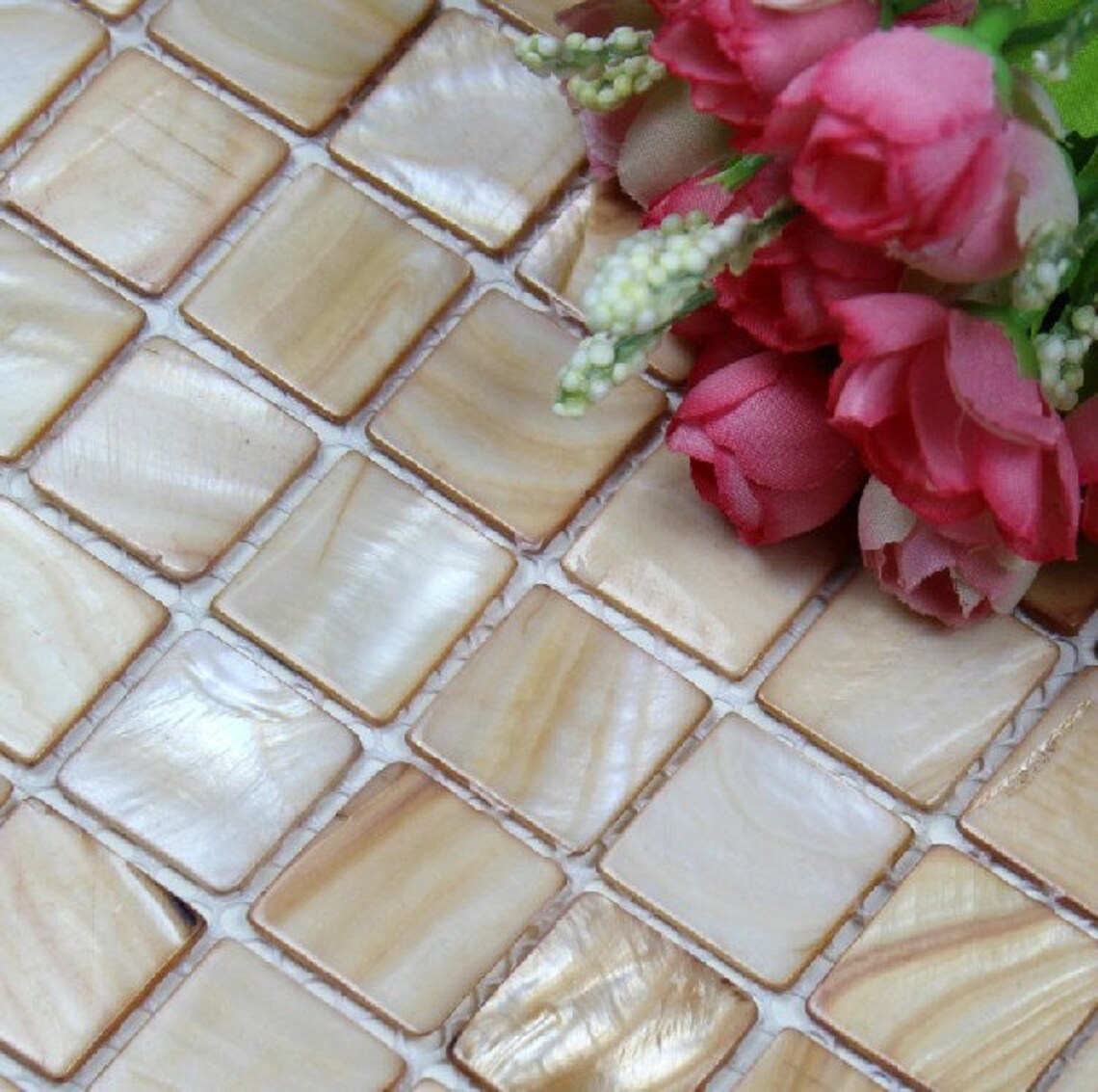 Dying Stained Mother of Pearl Tile Backsplash Kitchen Bathroom Etsy