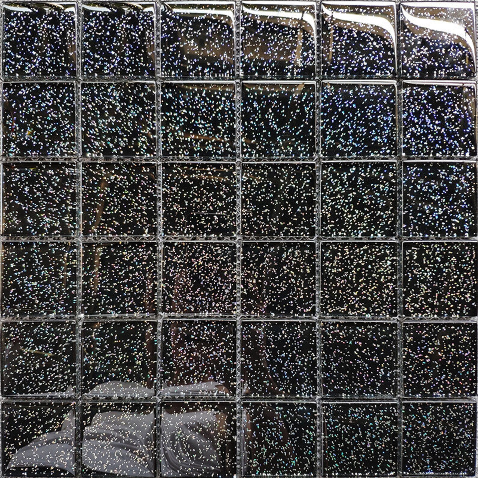 Black Glass Mosaic Kitchen Backsplash Tile JMFGT077 Crystal - Etsy