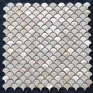 Pure White Fish Scale Shell Mosaic Mother of Pearl Wall Backsplash Tile MOP19101