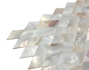 Handmade Rhombus Diamond Mother of Pearl Tile Backsplash MOP19017 Natural Shell Mosaic Wall Decor