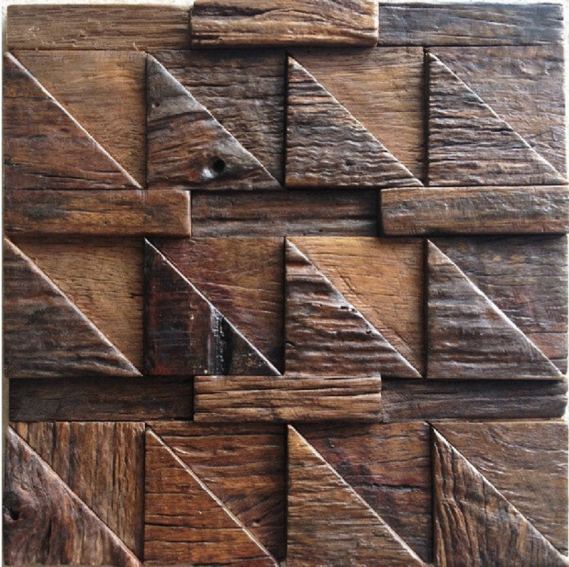 Natural Wood Mosaic Tile NWMT050 Wood Mosaics 3D Backsplash Tile