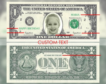 Customized Art: Your Face on 1 Dollar Bill - Unique Personalized Gift Idea