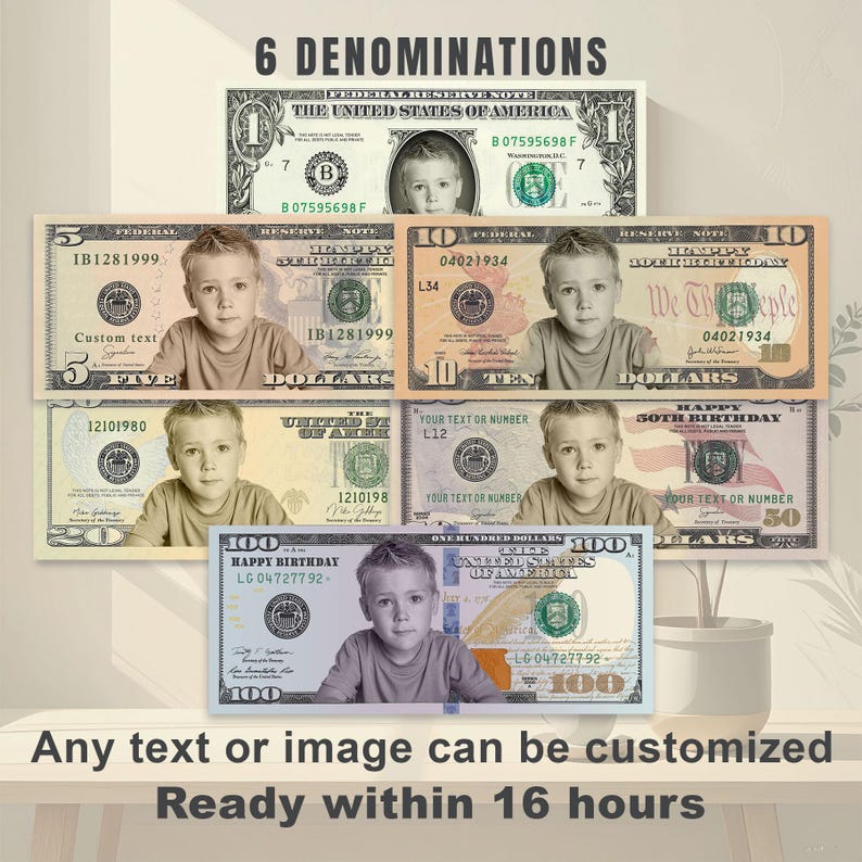 Your Face on Money, Bundle Custom Money, Personalized Dollar Bills ...