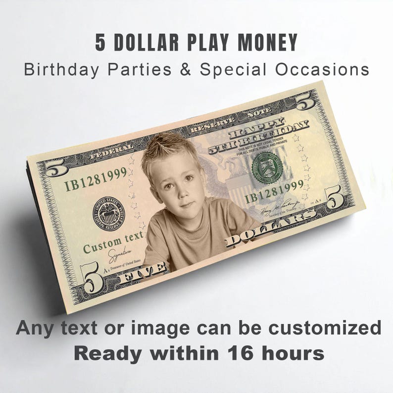 Custom Play Money Example Your Face on Money, Bundle Custom Money, Personalized Dollar Bills ...