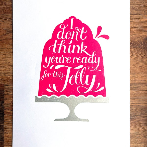 Jelly Super Seconds Lino Print - Mid Pink