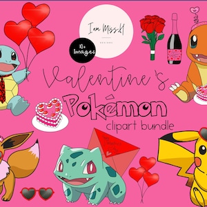 Lot de cliparts Pokémon pour la Saint-Valentin