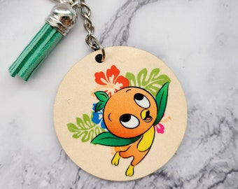 Orange Bird Inspired Keychain / Disney Parks Inspired Keychain / Bag Charm / Luggage Tag / Citrus Swirl / Gift For Her / Sunshine Tree