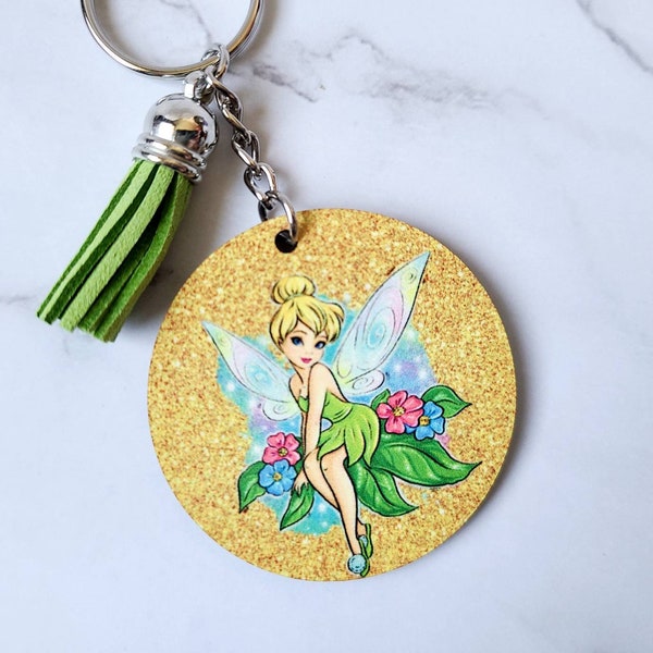 Tinkerbell Inspired Keychain / Disney Inspired Keychain / Fairy Accessories / Pixie Dust / Peter Pan / Bag Charm / Purse Charm / Gift