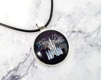 Cinderella Castle Necklace For Vacation / Disney Inspired Necklace For Kids / Cute Princess Charm Necklace Under 20 / Gift For Teen /