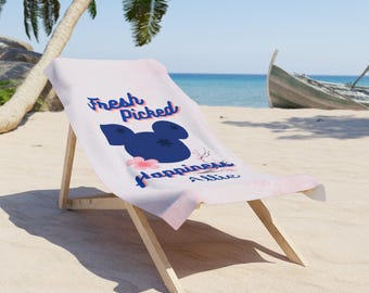 Mickey Beach Towel - Summer Vacation, Blueberries Design, Pool Towel, Large Towel, Kids Beach Towel, Disney Towel