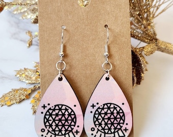 Disney Inspired Earrings / Epcot Inspired Earrings / Spaceship Earth / Wood Earrings / Lightweight / Parks Earrings / Gifts Under 15