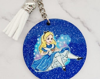 Alice Keychain / Disney Inspired Keychain / Alice In Wonderland Inspired Keychain / Bag Charm / Purse Charm Luggage Tag / Gift Under 15
