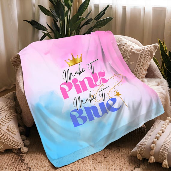 Make it Pink Make it Blue Velveteen Plush Blanket Comfy Princess Throw  Blanket Unique Gift For Her Sleeping Beauty Inspired Gift