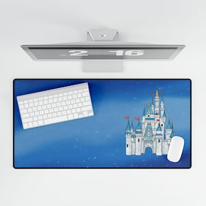 Dreamy Disney Inspired Cinderella Castle Desk Mat, Mouse Pad, Office Accessories, Magical Princess Gift, Fairytale Stationery